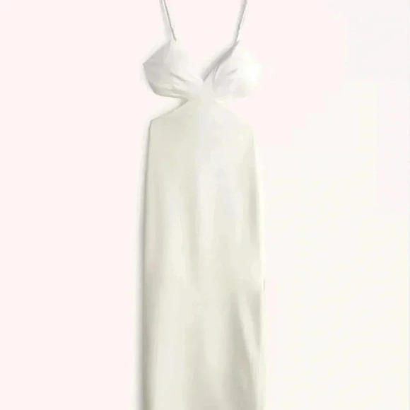 Abercrombie & Fitch Mixed Fabric Cutout Midi Dress - Picture 3 of 12